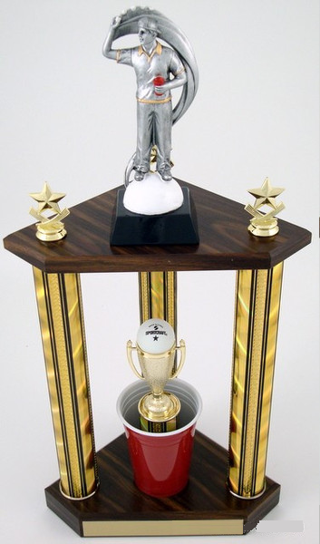 Beer Pong Champion Trophy with Resin Figure-Trophies-Schoppy&