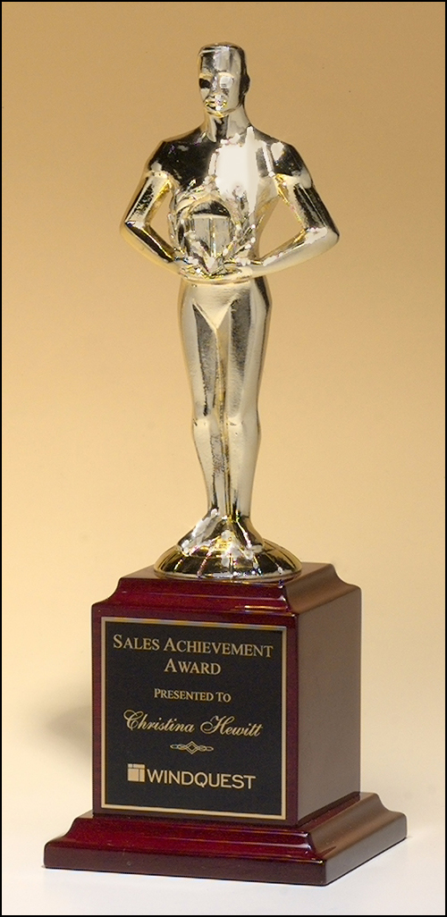 Achievement Trophy on Piano Finish Walnut Finish Base-Trophy-Schoppy&