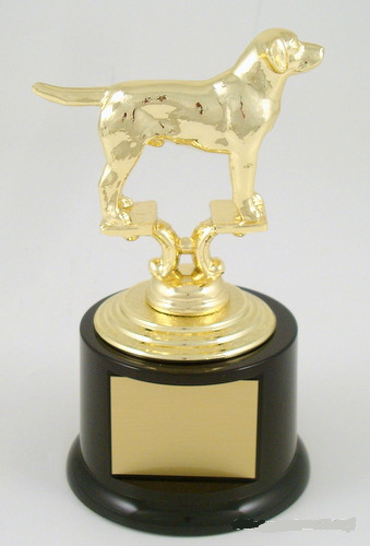 Dog Trophy on Black Round Base-Trophies-Schoppy's Since 1921