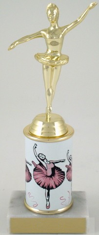 Ballerina Trophy with Custom Round Column-Trophies-Schoppy's Since 1921