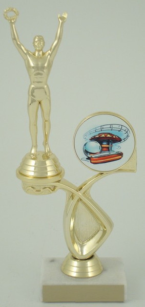 Pinball Trophy with Logo in Offset-Trophies-Schoppy's Since 1921