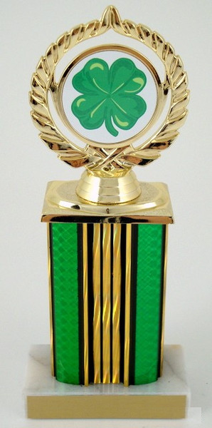 St. Patrick's Day Logo on 6" Wide Column Trophy-Trophies-Schoppy's Since 1921