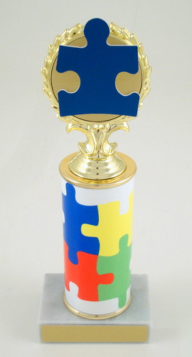 Autism Awareness Original Metal Roll Column-Trophy-Schoppy's Since 1921