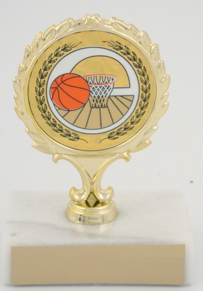 Mylar Holder Basketball Trophy on Marble Base-Trophies-Schoppy's Since 1921