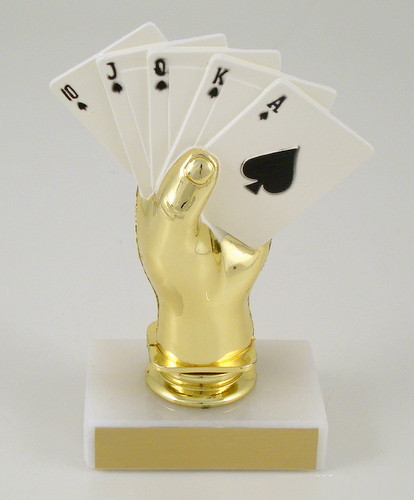 Poker Hand Trophy on Genuine Marble Base-Trophies-Schoppy's Since 1921