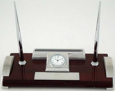 Leeber Desk Clock Card Holder-Clock-Schoppy's Since 1921