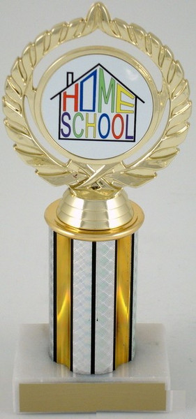 Home School Logo Trophy on 3" Column-Trophies-Schoppy's Since 1921