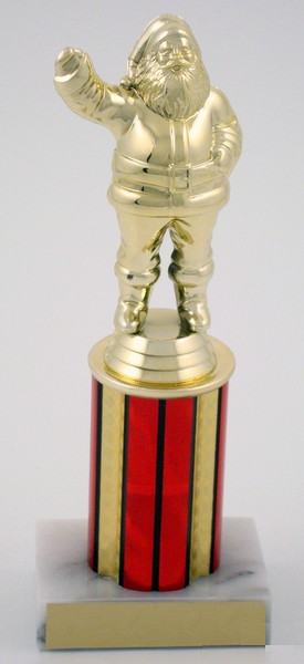 Santa Trophy on 3" Red Column-Trophies-Schoppy's Since 1921