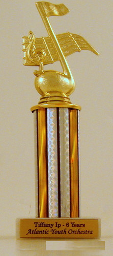 Music Note Column Trophy on Marble Base-Trophies-Schoppy's Since 1921