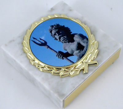 White Marble King Neptune Paperweight-Paperweight-Schoppy's Since 1921