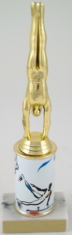 Handstand Trophy with Custom Round Column-Trophies-Schoppy's Since 1921