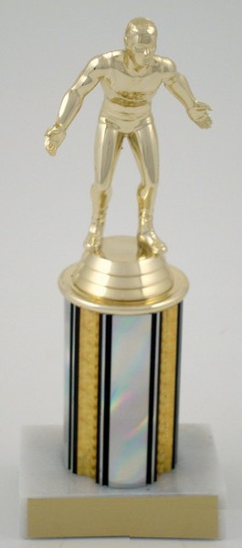 Wrestler Trophy on 3 Inch Round Column-Trophies-Schoppy's Since 1921