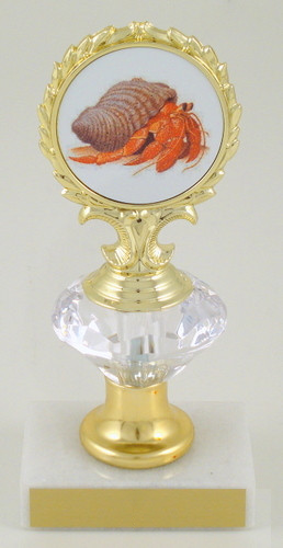 Hermit Crab Logo Diamond Riser Trophy Small-Trophies-Schoppy's Since 1921