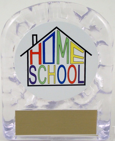 Home School Logo on Sm. Ice Acrylic-Trophies-Schoppy&