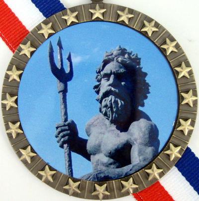 Gold Medal with King Neptune Logo Stars-Medals-Schoppy's Since 1921
