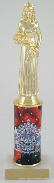 Schoppy Pageants Full Color Metal Column Trophy - Medium-Trophies-Schoppy's Since 1921