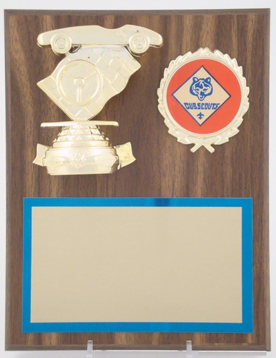 Pinewood Derby Plaque with Cub Scout Emblem-Plaque-Schoppy's Since 1921