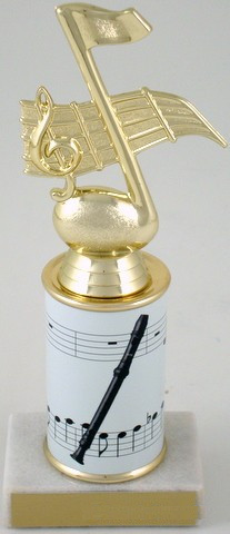 Recorder Trophy with Custom Round Column-Trophies-Schoppy's Since 1921