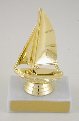 Sailboat Trophy on Marble - Small-Trophies-Schoppy's Since 1921
