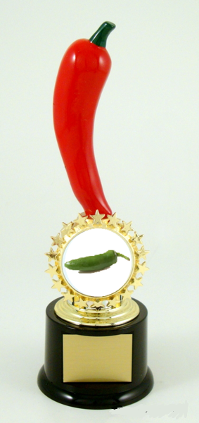 Pick Your Pepper Logo Trophy on Black Round Base-Trophies-Schoppy's Since 1921
