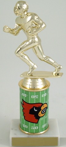 Football Trophy with Custom Round Column-Trophies-Schoppy's Since 1921