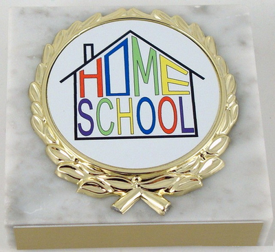 White Marble Home School Paperweight-Paperweight-Schoppy's Since 1921