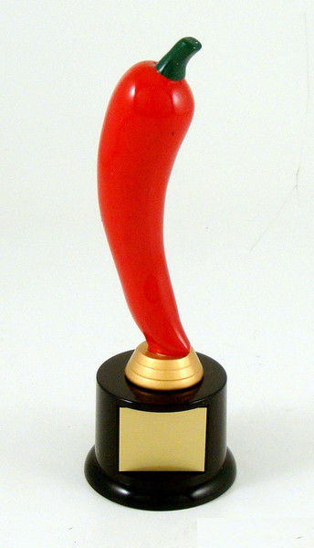 Chili Pepper Trophy on Small Black Round Base-Trophies-Schoppy's Since 1921