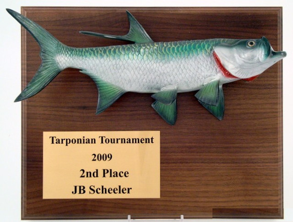 Tarpon Award Plaque 9 x 12 Walnut-Plaque-Schoppy&