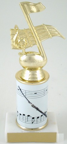 Flute Trophy with Custom Round Column-Trophies-Schoppy's Since 1921