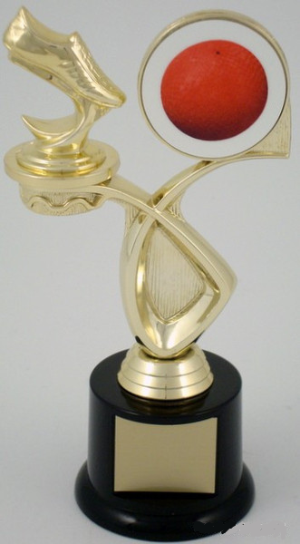 Kickball Foot and Logo Trophy on Black Round Base-Trophies-Schoppy's Since 1921