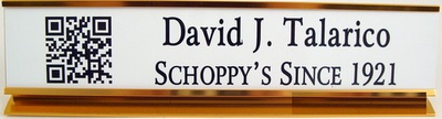 QR Code Desk Nameplate-Name Desk Block-Schoppy's Since 1921