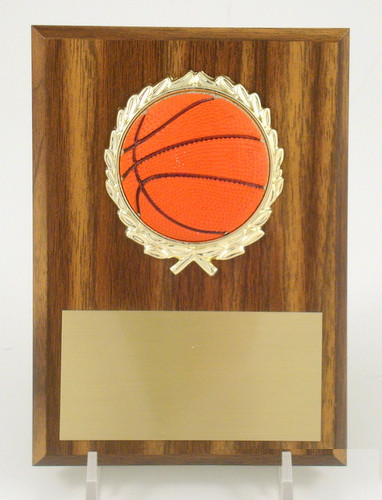 Basketball 4" x 6" Plaque with Relief Ball Logo-Plaque-Schoppy's Since 1921