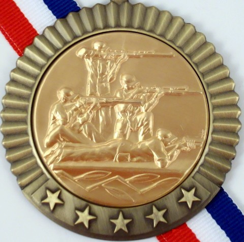 Gold Medal with Shooting Logo 5 Stars-Medals-Schoppy&