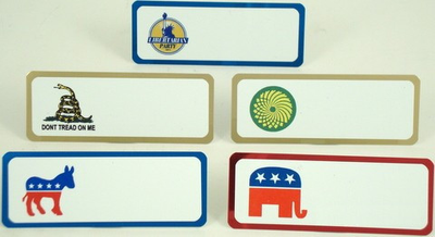 Political Themed Full Color Name Badge-Name Tag-Schoppy's Since 1921