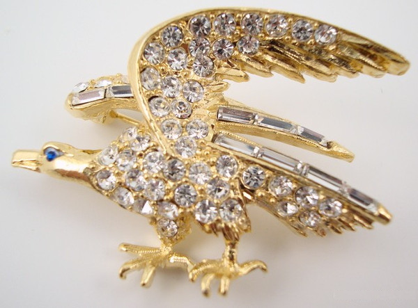 Rhinestone American Eagle Pin-Jewelry-Schoppy&