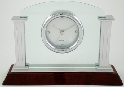 Leeber Wide Glass Desk Clock-Clock-Schoppy's Since 1921