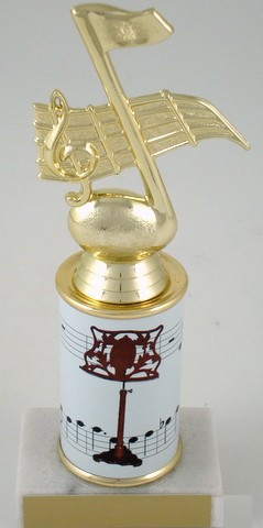 Music Stand Trophy with Custom Round Column-Trophies-Schoppy's Since 1921