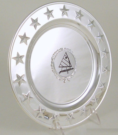 Sail Boat Logo Silver Plated Raised Star Tray-Tray-Schoppy's Since 1921