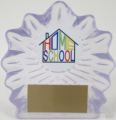 Home School Logo on Lg. Flame Acrylic-Trophies-Schoppy's Since 1921