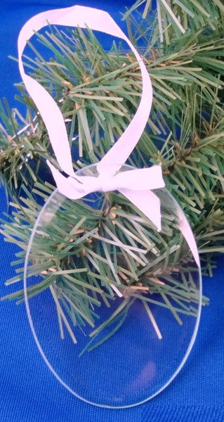 Oval Glass Ornament w/ White Ribbon-Gift-Schoppy&