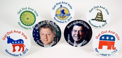 Political Themed Button-Name Tag-Schoppy's Since 1921