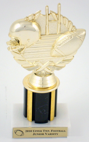 Football Wreath Trophy on Marble Base-Trophies-Schoppy's Since 1921