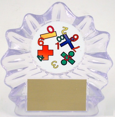 Math Logo in Acrylic Trophy - Small-Trophies-Schoppy's Since 1921