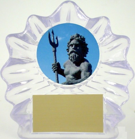 Small Flame Trophy with Full Color King Neptune Logo-Trophies-Schoppy&