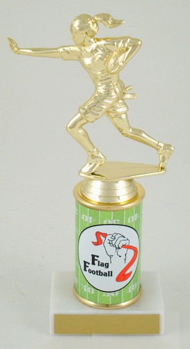 Flag Football Original Metal Roll Column Trophy-Trophies-Schoppy&
