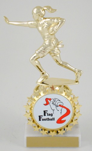 Flag Football Trophy with Logo On Marble-Trophies-Schoppy&