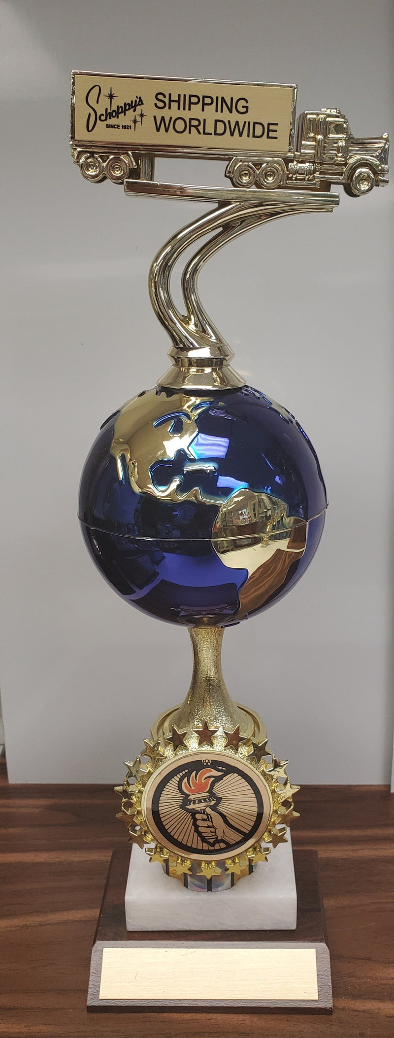Personalized Tractor Trailer With Your Logo In Starred Holder. Perfect for the World&
