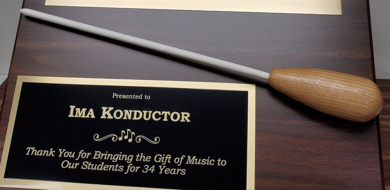 Outstanding Student Conductor Plaque with Custom Baton & your Logo or Group-Plaque-Schoppy&