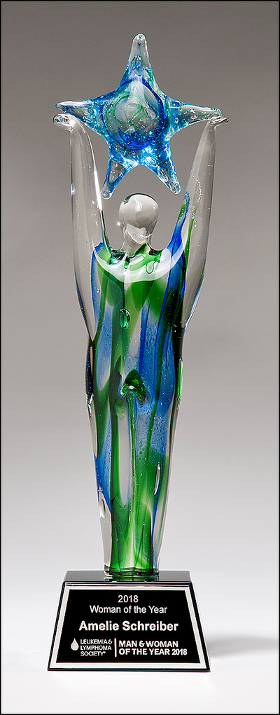 Art Glass Star Achiever Trophy - 2282-Glass & Crystal Award-Schoppy's Since 1921
