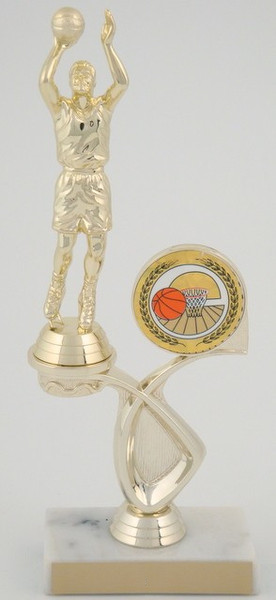 Basketball Riser Trophy on Marble Base-Trophies-Schoppy's Since 1921